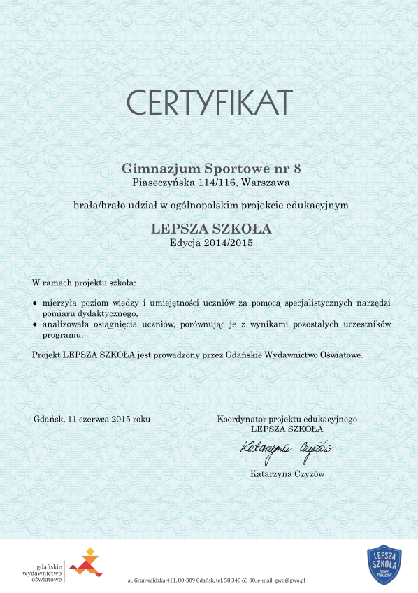 Certyfikat GIM